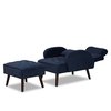 Baxton Studio Haldis Modern Navy Blue Velvet Upholstered and Walnut Brown Finished Wood 2-Piece Lounge Set 200-12447-ZORO